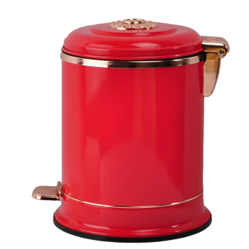 亿丽家6L脚踏垃圾桶 金属垃圾桶 中式经典中国红（瓷红） 款 瓷红6L脚踏