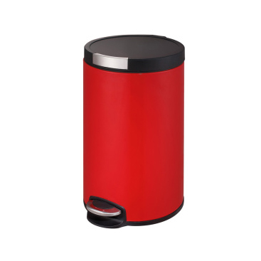 EKO 静音缓降家用客厅厨房脚踏式不锈钢垃圾桶 防指纹翻盖时尚创意垃圾筒 9225系列 红色