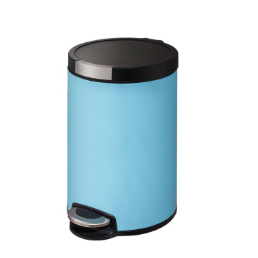 EKO 静音缓降家用客厅厨房脚踏式不锈钢垃圾桶 防指纹翻盖时尚创意垃圾筒 9225系列 蓝色