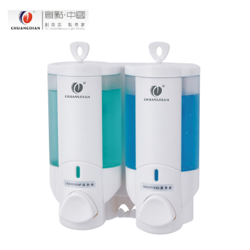 创点·中国 星级双头皂液器 200mlX2 防盗锁皂液器 挂壁式 洗手液盒CD-2016A