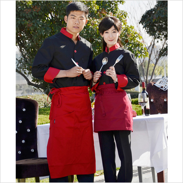 新品马野龙时尚单排扣酒店厨师服装 中西餐厅厨师工作服男女长袖