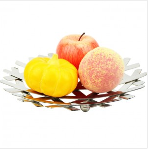 不锈钢网格果盆|不锈钢水果篮|时尚客厅水果篮|创意果盆JZ-122964