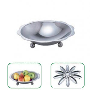 餐桌用品|圆形不锈钢花边果盆MD-123061