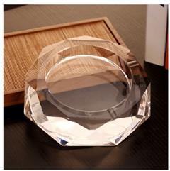 水晶烟灰缸 欧式创意精品烟灰缸 晶透15cm水晶烟灰缸