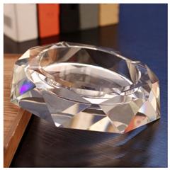 水晶烟灰缸 欧式创意精品烟灰缸 晶透20cm水晶烟灰缸