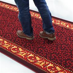 高级埃及红地毯 走廊过道/楼梯门垫/庆典 防滑地垫 埃及红黄色边 1.2mX10cm