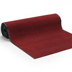 走廊过道防滑防水 PVC复合地垫双条纹地毯 卷材定制裁剪 进门垫电梯地毯 大红色 1.8m宽.长10cm价